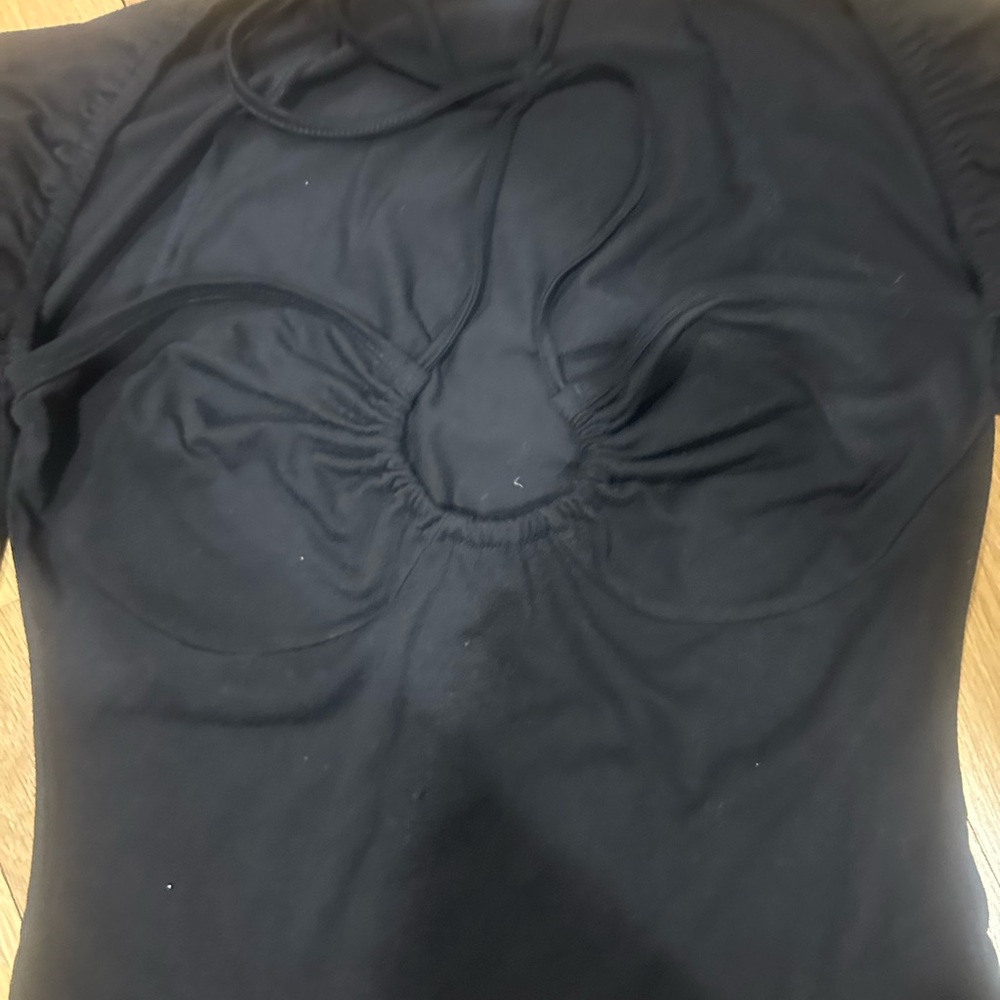 Elegant Black Gathered Top